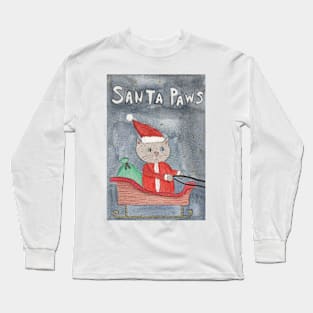 Santa paws painting Long Sleeve T-Shirt